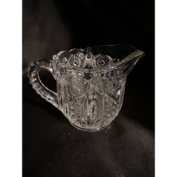 Early American Pressed Glass Creamer Pitcher - Picture 3 of 9